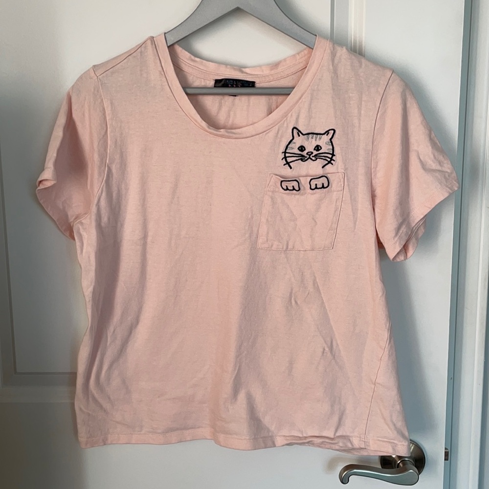 Pink Cat Crop